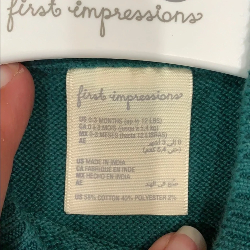 NWT First Impressions Penguin Holiday Sweater 0-3